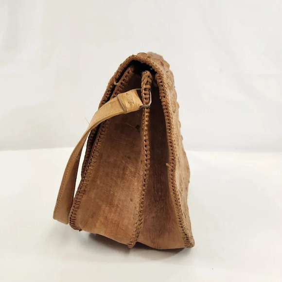 Vintage Alligator Skin Purse Shoulder  Bag Womens Crossbody Light Beige - Picture 8 of 16